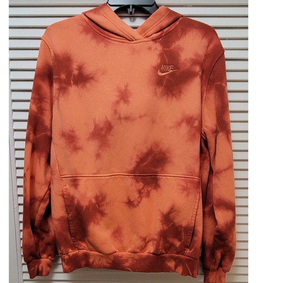 Nike Other - Tye dye Hoodie Nike Sportswear Club Fleece Orange Rust Mens XL
 FZ5493-643